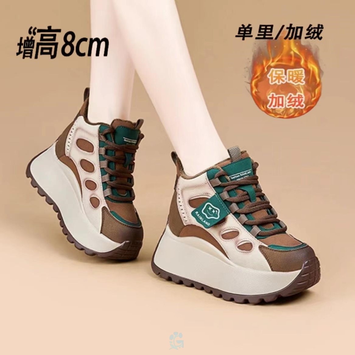 断码清仓真皮女鞋老爹鞋厚底阿甘鞋冬季休闲加绒高筒内增高女鞋子