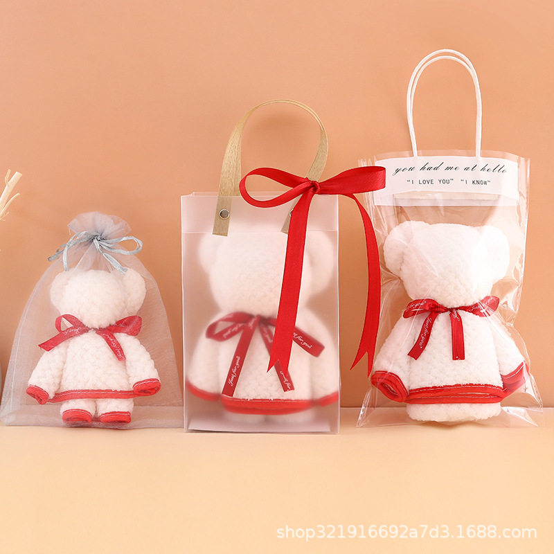 小熊毛巾包装袋回礼手提袋幼儿园礼物洗脸巾礼品巾礼品袋蛋糕