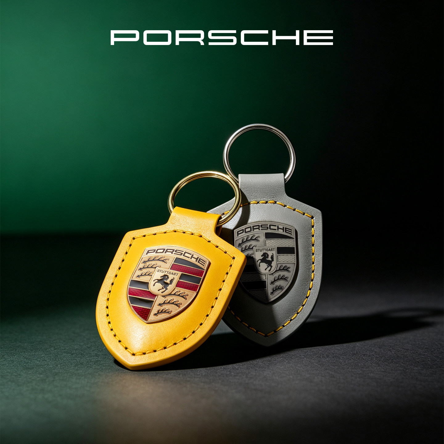 【新品上市】Porsche 保时捷经典系列盾徽钥匙圈真皮钥匙扣钥匙链