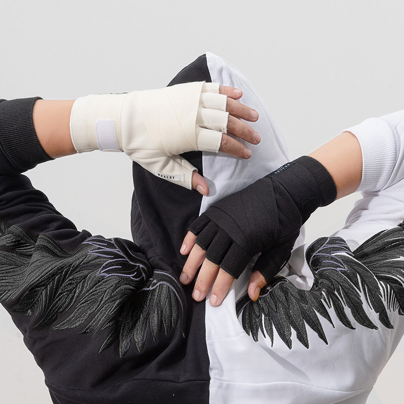 手套男冬季保暖半指触屏德绒半截拳击加厚办公开车写字学生手套女