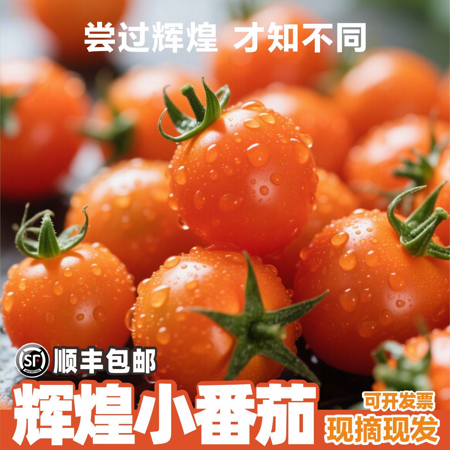新鲜橙色小番茄辉煌千禧圣女果
