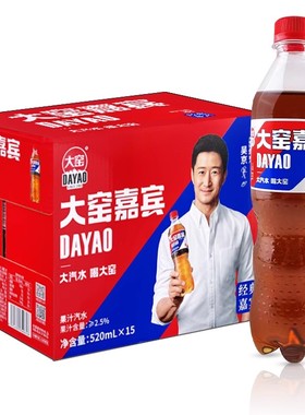 （正品新货)大窑嘉宾汽水520mlX15塑料瓶甜饮料品碳酸好喝的怀旧