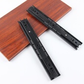 4512冷扎钢滑轨45宽黑色三节抽屉轨道 钢珠导轨冷扎钢滑轨