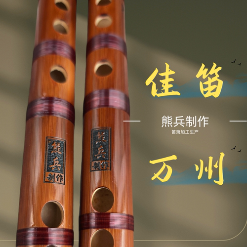 一节款6孔竖笛自学初学苦竹笛子演奏教学成人小学生入门级F调顺笛
