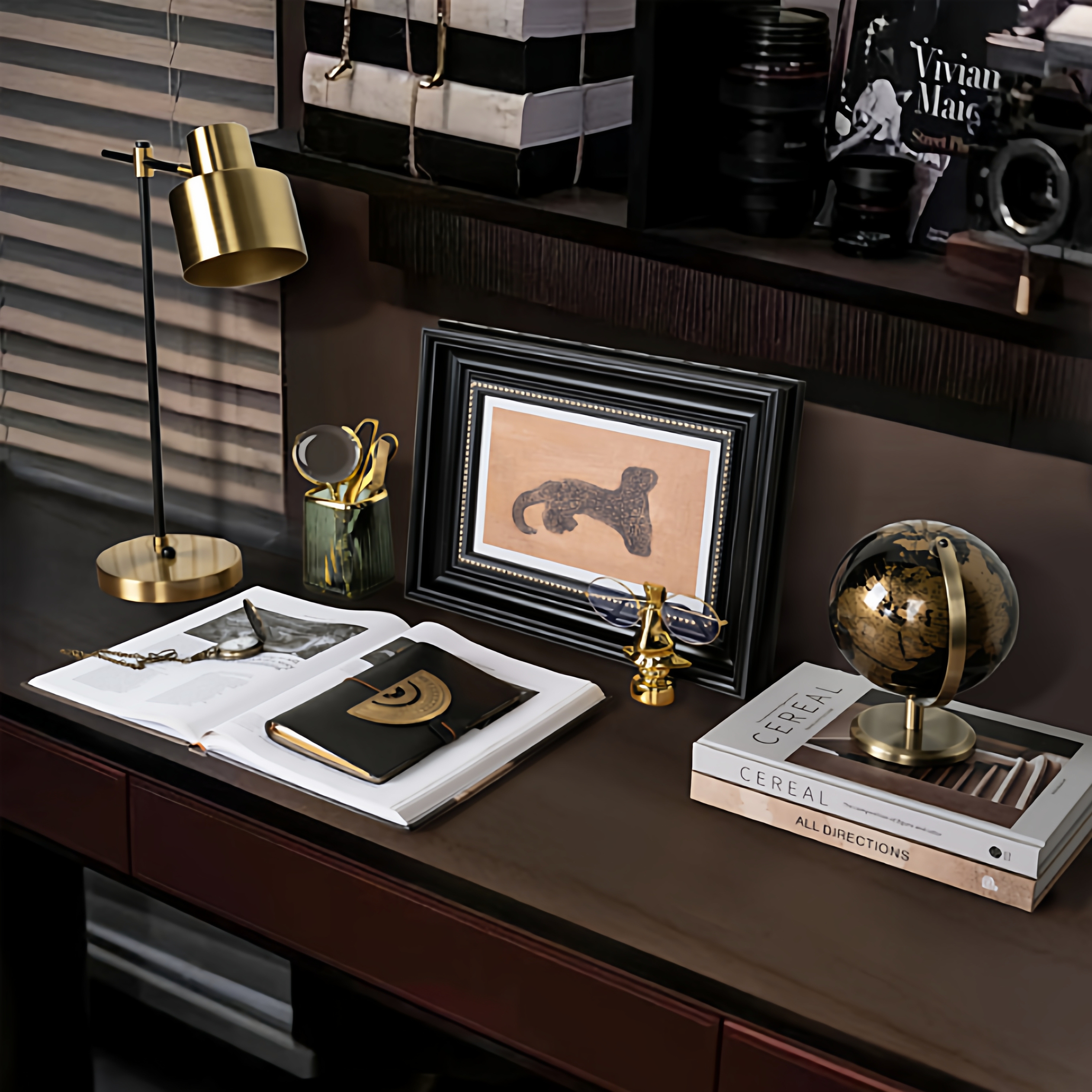 米洛斯书桌软装搭配家饰现代简约