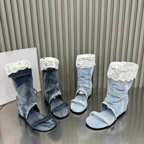 新款松糕底短靴春夏百搭靴凉靴