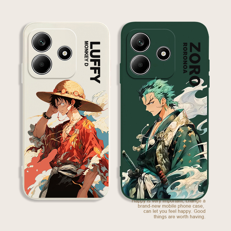 适用红米note14手机壳硅胶红米note14pro路飞索隆保护套卡通动漫红米note14pro+软壳创意个性保护壳男女款潮