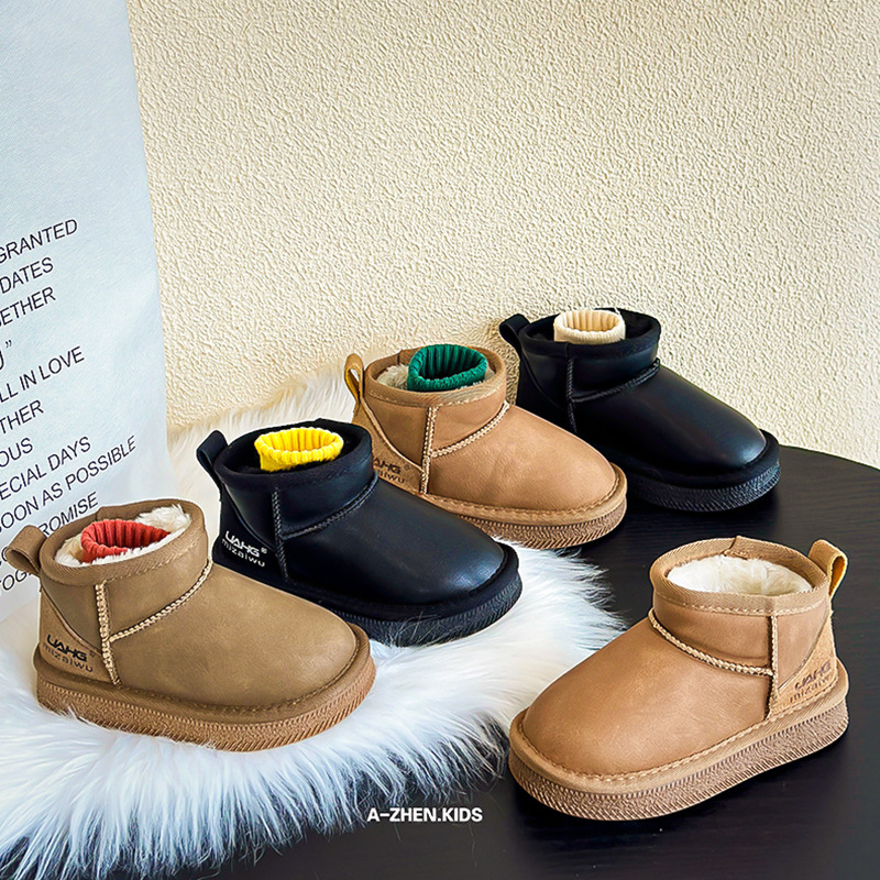 真皮防水温州儿童雪地靴加厚冬季