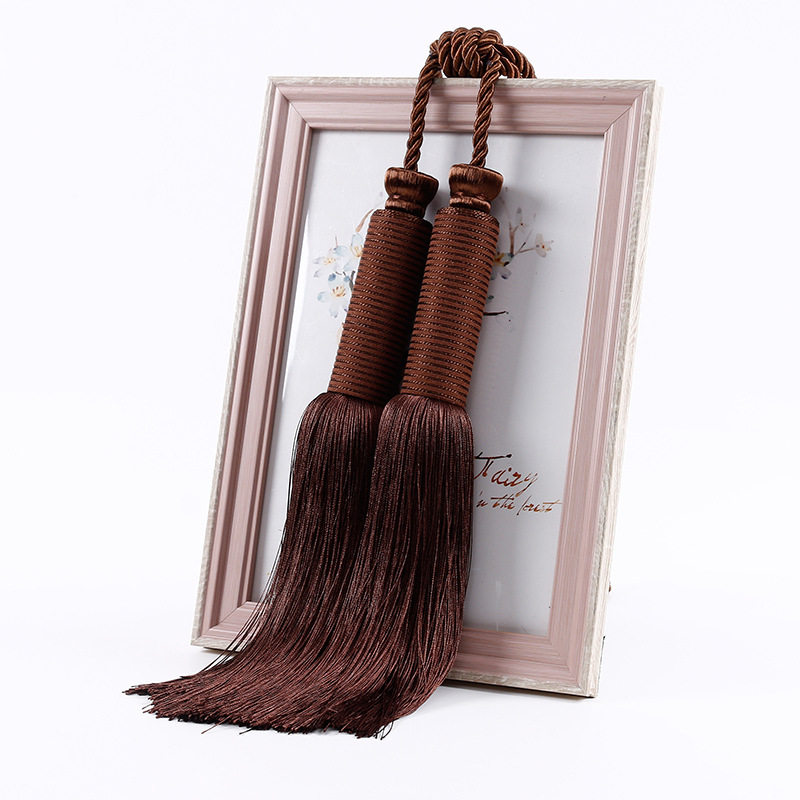 新款手工双管新球挂球 窗帘绑带绑绳吊球挂件流苏窗帘扣现货供应