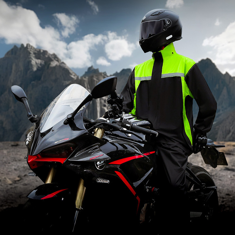 分体式雨衣套装冬季防寒骑行服防暴雨反光摩托车骑行轻薄时尚