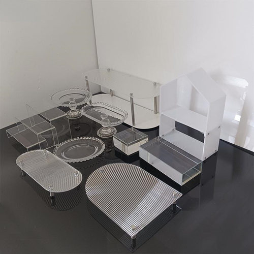 亚克力水晶甜品台摆件展示架蛋糕托盘婚礼摆台装饰下午茶点心