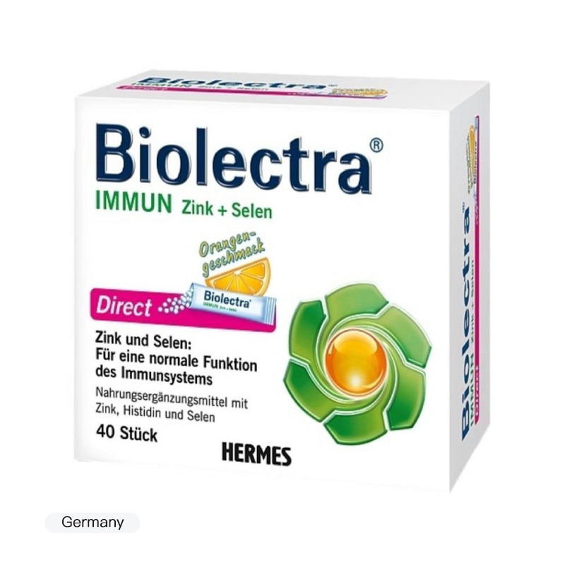 Biolectra 锌+硒+维生素D3营养口服颗粒 无需冲泡 橘子口味 40包