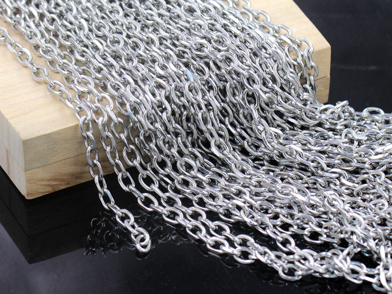 STAINLESS STEEL OPENING SEMI-FINISHED CROSS CHAIN THICK CHAIN BY METER CONTINUOUS DIY NECKLACE HANDMADE CLOTHING ACCESSORIES