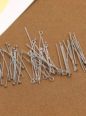 304不锈钢9字T针大头圆球针平头连接棒材料 DIY手工项链耳饰配件