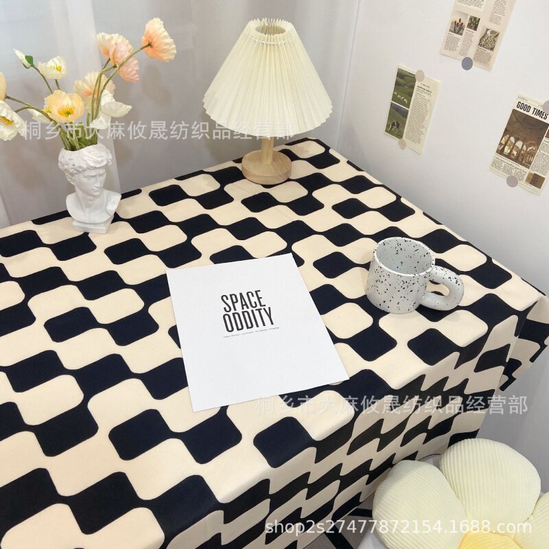 英伦风棋盘格子桌布网红学生书桌卧室改造茶几餐桌宿舍背景布
