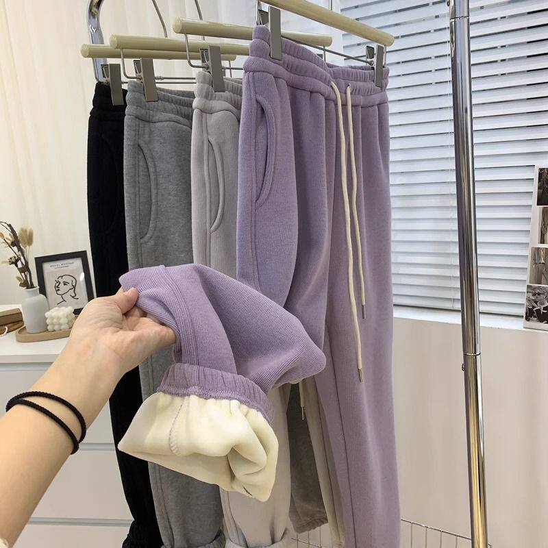 胖mm200斤加绒卫裤高腰宽松加厚束脚裤女冬季保暖百搭休闲运动裤,女装/女士精品,卫裤,淘宝优惠券,粉丝福利购,淘宝优惠卷
