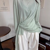 防晒罩衫 外穿上衣 设计感针织薄纱长袖 女胖mm大码 200斤宽松夏季