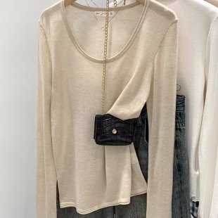 宽松长袖 防晒空调衫 T恤女夏季 慵懒胖mm200斤大码 上衣 新款 微透薄款