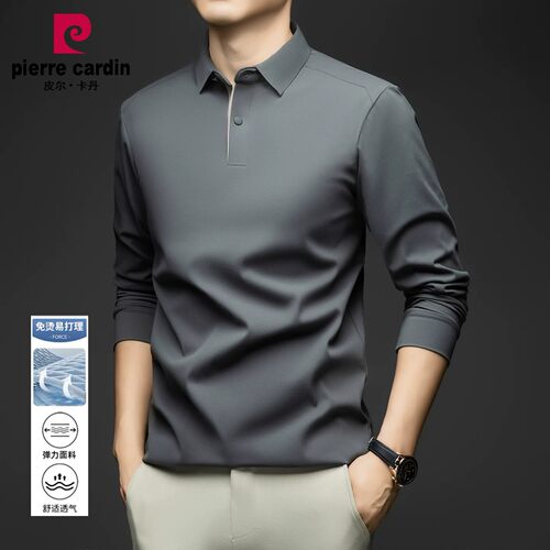 皮尔卡丹男士长袖POLO衫秋季