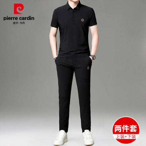 皮尔卡丹夏季冰丝速干运动套装