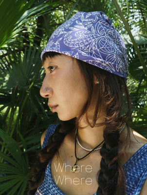 【鹿晗同款-紫色花心方巾】WhereWhere原创手工蜡染头巾方巾