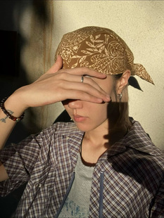 秋日大地色 花心系列 WhereWhere原创手工蜡染头巾方巾 方巾