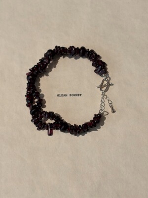 Gleam Sonnet 石榴石紫金钵盂菩提籽手串