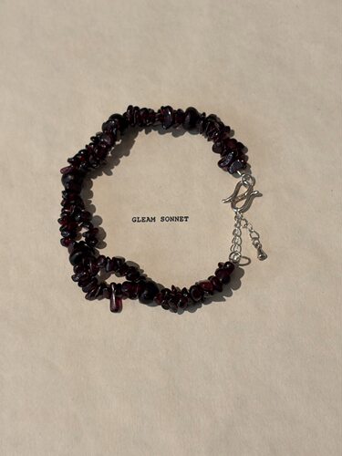 Gleam Sonnet 石榴石紫金钵盂菩提籽手串