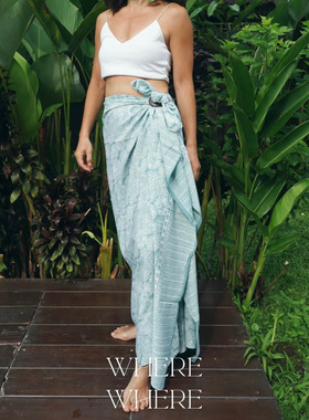 【齿轮花园系列】WhereWhere原创蜡染布度假裙沙滩布印尼手工制作