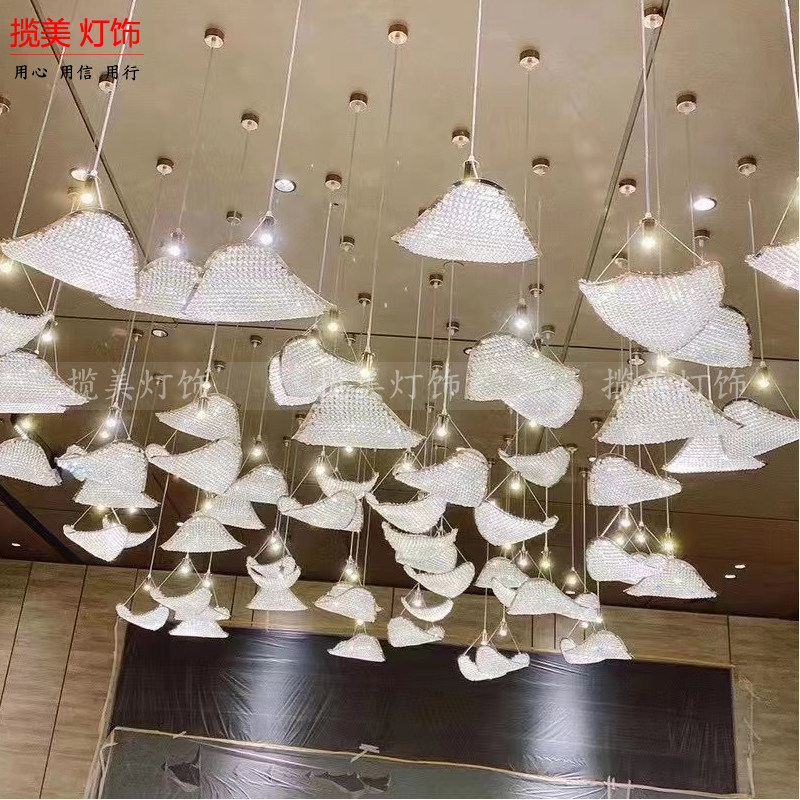 速发酒店会所售楼部创意中术型橱窗大型吊饰新中式厅饰餐装空艺挂