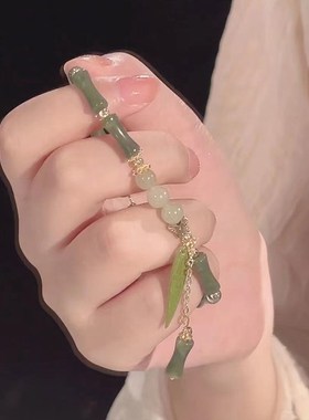 速发【淮竹】国风新中式竹节桃花手链百搭复古小众设计高级感送闺