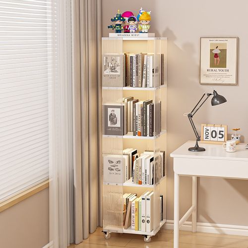 速发旋转书架落地置物易简架可儿动移童书柜家用多层宝宝绘本收纳