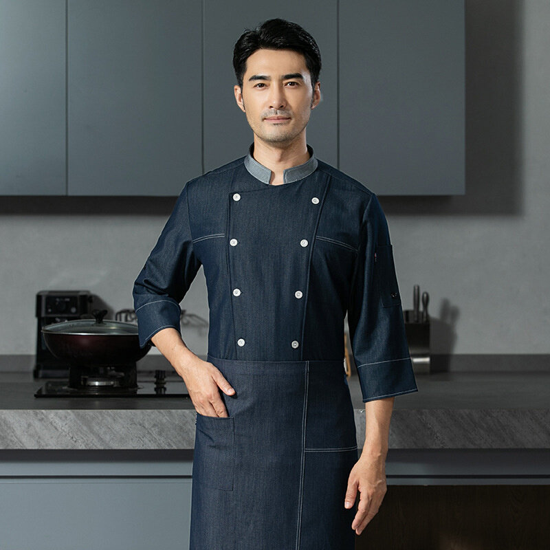高货酒店厨师工作服男长袖高档西餐厅厨房烹饪服装烘焙餐饮后厨女