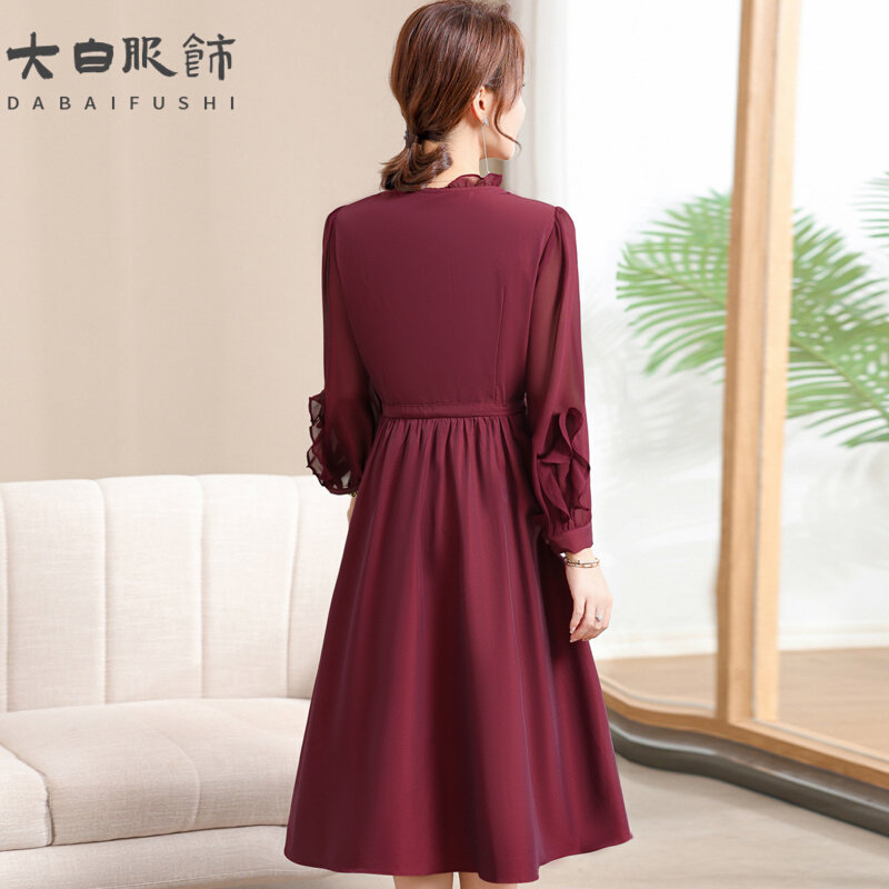 高货妈妈婚宴礼服平时可穿中老年女春装洋气长裙子喜婆婆结婚装连