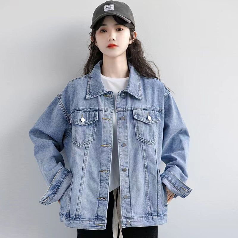 速发2024春季新款大码女装牛仔外套女韩版休闲外搭上衣bf宽松牛仔