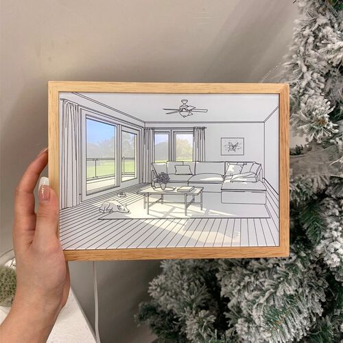 速发风床头灯馨画装饰画温光简约光画52礼生日0物小夜灯