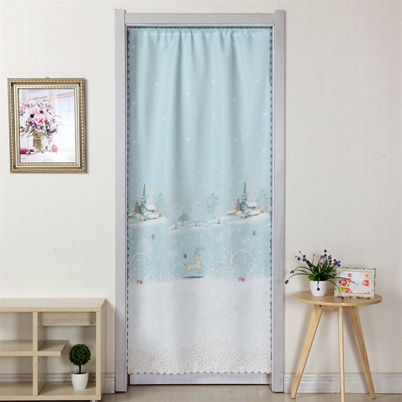 速发隔帘布艺单层长门帘布帘门断子卧室客厅帘帘厨房挂帘半帘日式