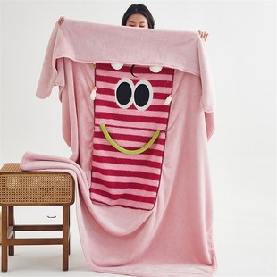 速发2024新款法莱绒抱枕毯被子两用沙发办室公汽调午休空车盖被大