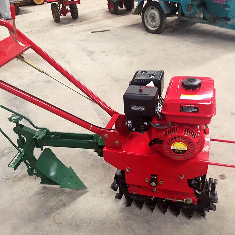 速发小型手地式耕地翻土机链轨式菜园松土除草机汽油柴油小红牛犁