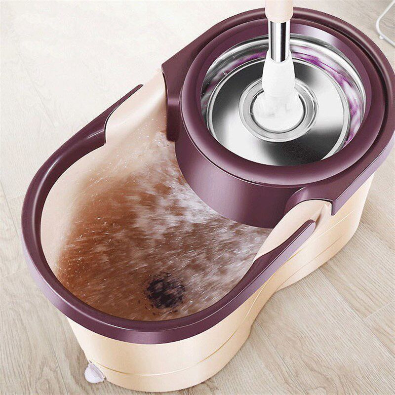 速发把用拖把桶旋转拖家桶双驱动杆把好神不锈钢拖布拖手压地拖甩