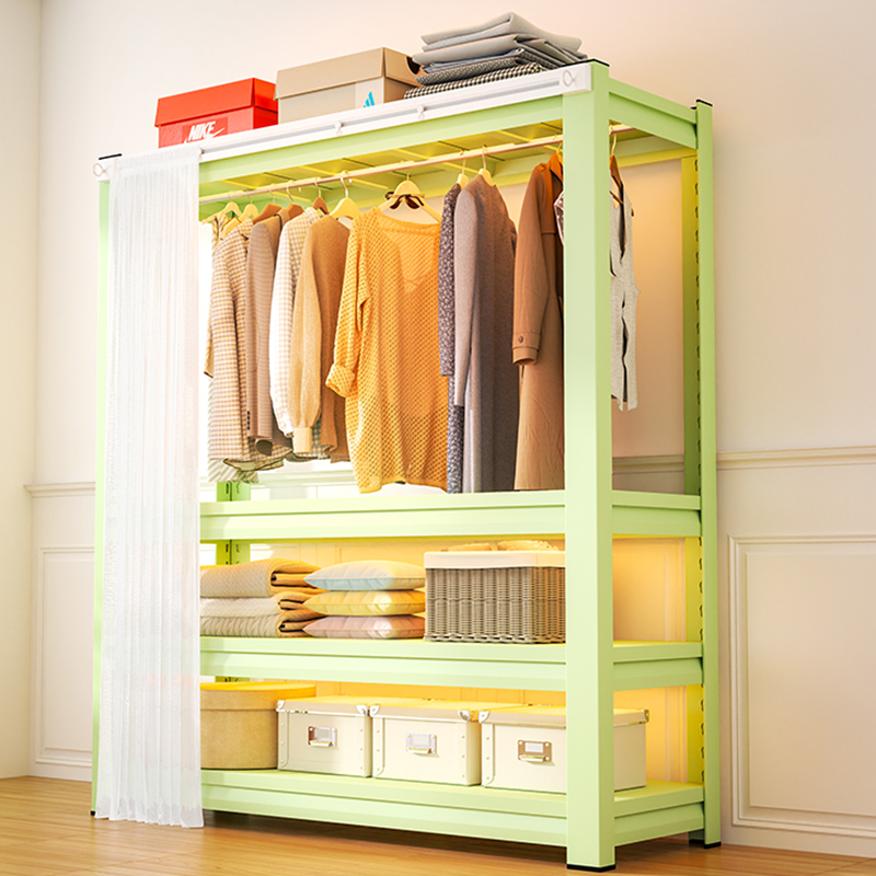 速发货架衣柜纳易开放式挂衣架房卧室衣地落服收简架置物架衣帽架