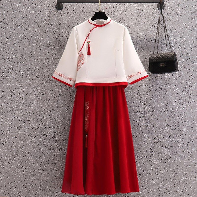 速发2024子款中国风装古少汉服套复汉元素夏装小个新改良版旗袍上