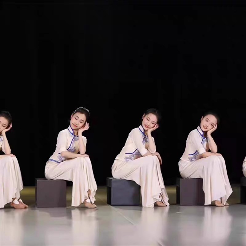 速发柏茹中国舞《摇演谣》表蹈服摇篮谣篮出服道具凳子舞台舞演服