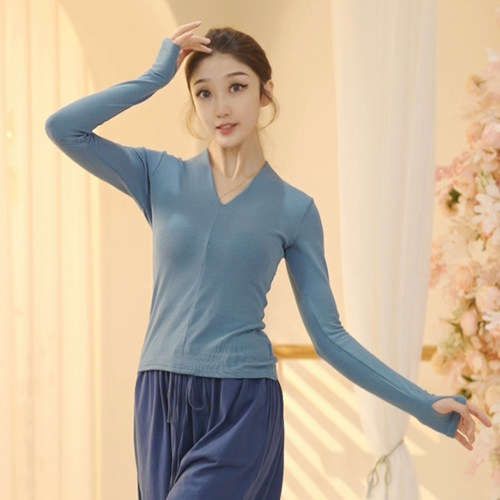 速发舞蹈服夏中练功形体长袖上衣季国古新成人跳舞专用导师典款