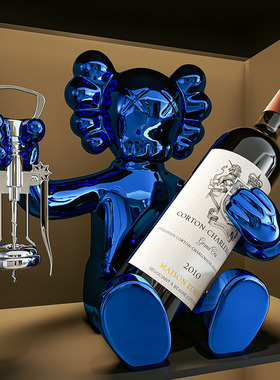 速发红酒感酒柜摆件高级架套装家居装饰品轻客厅熊奢高档餐边柜