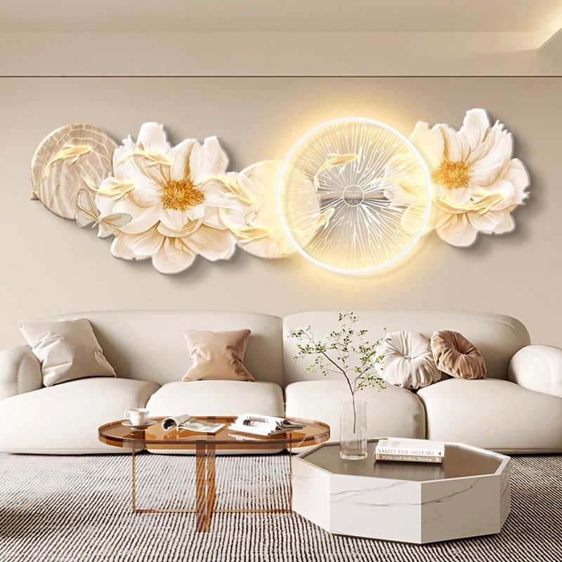 速发奶油风花卉客厅装饰画浮雕立体沙发背景墙挂画蝴蝶卧室床头壁图片