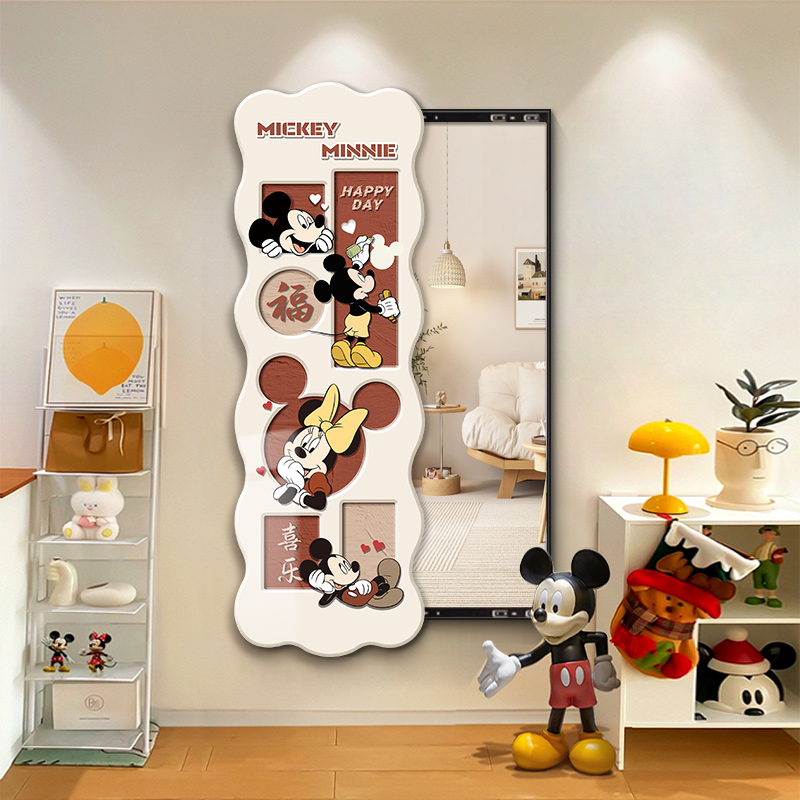 速发全推镜装饰画新款隐藏式可身道镜子画氛围灯画玄关过拉画