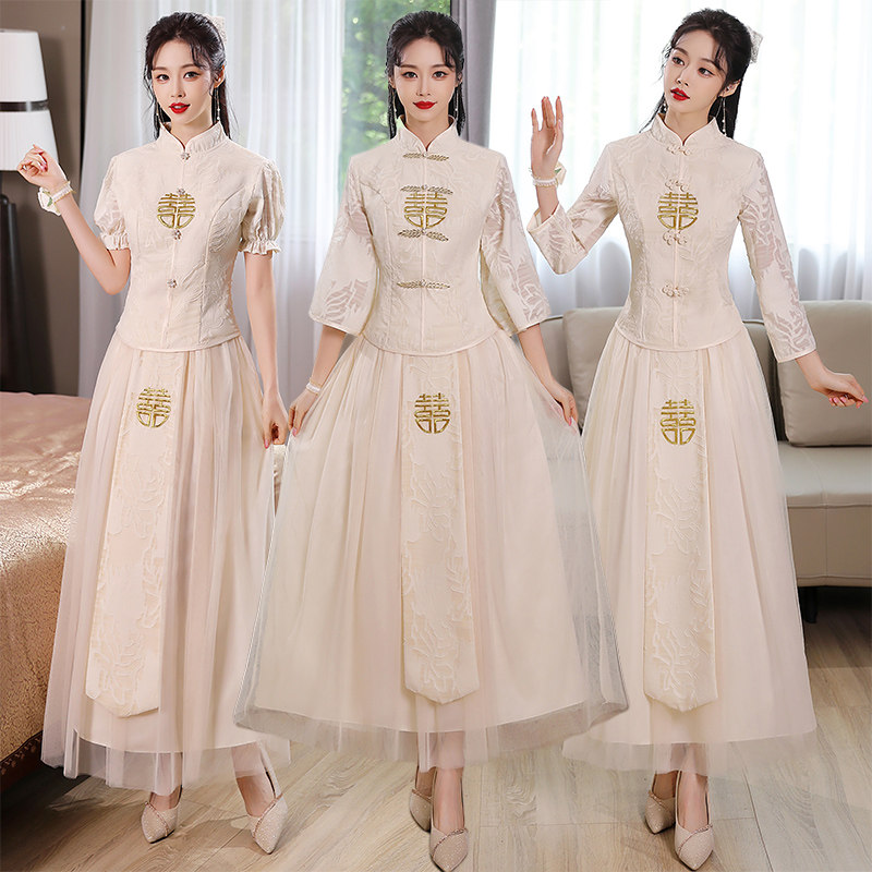 速发中式伴娘服2022新伴中国风结婚裙妹团款娘姐秀禾服礼服