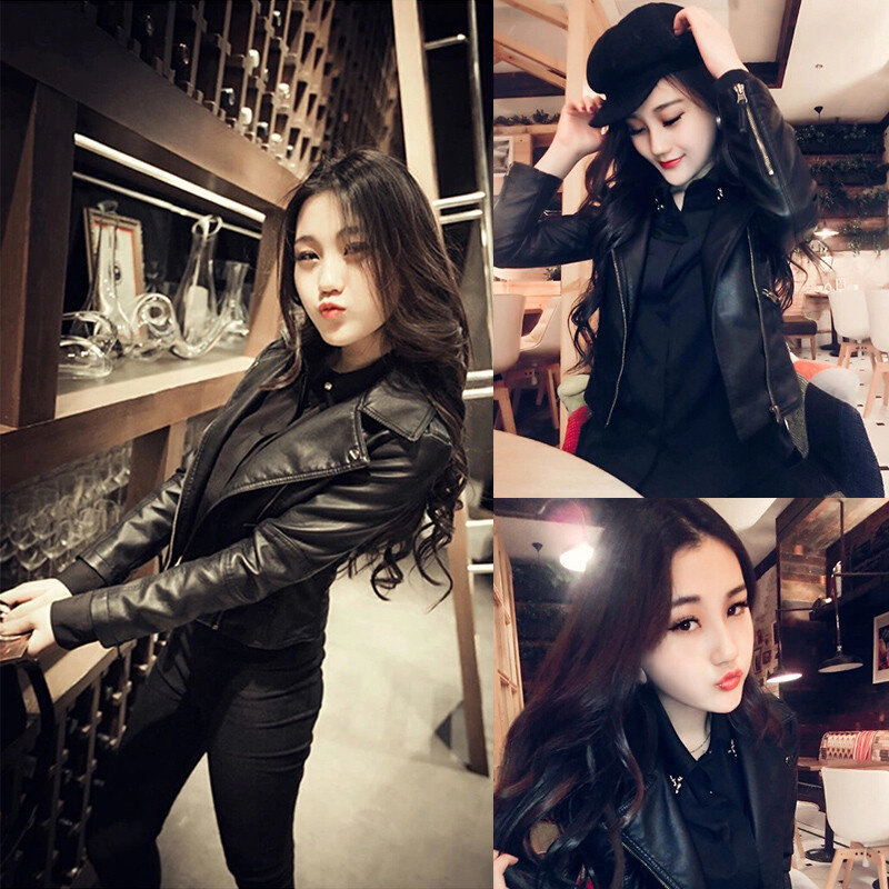 高货皮衣女2024新款女装pu春秋装韩版短款修身机车女士皮衣大码外