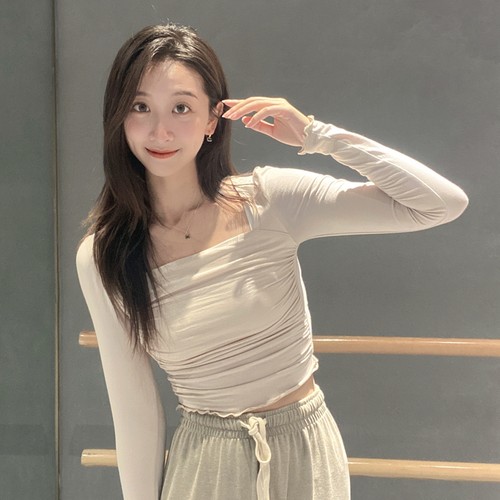 速发纯欲服舞蹈服长袖柔软亲肤古典舞舞练功形中国舞芭蕾风体服